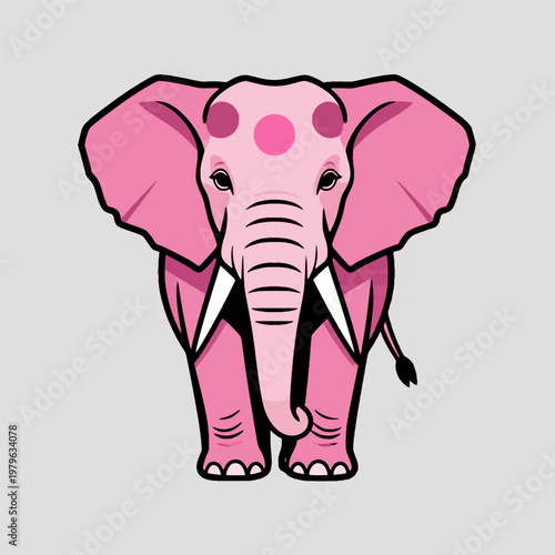 pink elephant three circles art
cute pink elephant illustration with three circles on forehead for modern paper poster print 