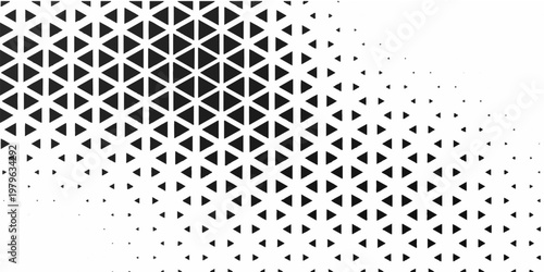 Triangle Shapes Vector Abstract Geometric Technology Background. Radial Composition Halftone Frame Triangular Retro Simple Pattern. Minimal Style Dynamic Tech Wallpaper
