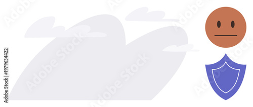 Privacy protection, data security, anonymity, online safety, identity preservation, personal management. A neutral human face with a shield icon on a minimal background. Privacy protection and data