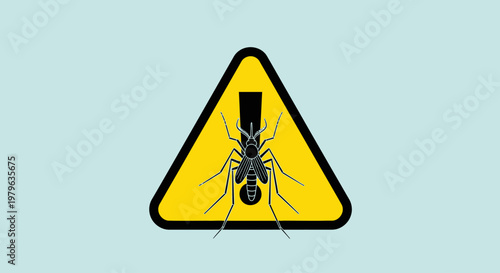 Mosquito warning sign for disease prevention and pest control.
