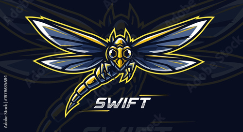 Esports Mascot Logo: Swift Dragonfly