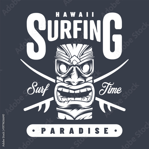 Hawaiian surf tiki art