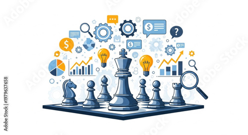 Chess King And Pawns Representing Strategic Leadership.