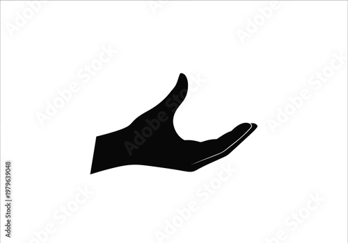 A black silhouette of a hand giving a thumbs-up gesture on a plain background