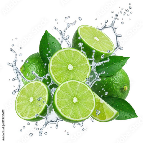 Fresh green basil leaves with serrated edges isolated on transparent background