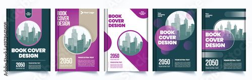 Set of Book Cover Design Brochure Cover Annual Report Magazine Cover corporate business flyer poster design pack A4 print Poster or Flyer Layout bundle copy space modern abstract style