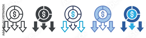 Unprofitable icon set multiple style collection