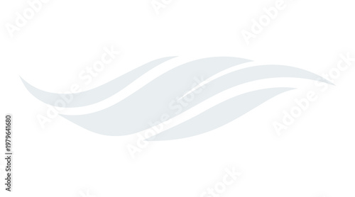 Minimalist abstract grey wave with elegant flowing curved lines on white background for corporate branding