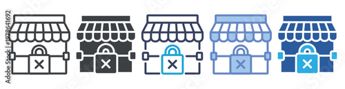 Foreclosure icon set multiple style collection