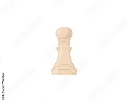 White pawn chess piece on a white background.