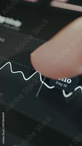 Close-up of financial chart displaying spending amounts per each day