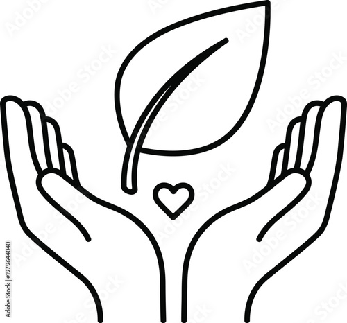 Hands cradling a sprout symbolizing growth and care for the environment