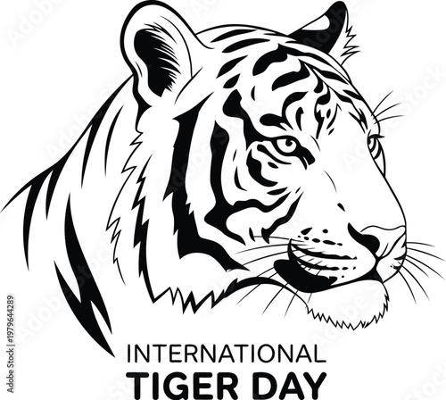 Celebrating the majestic tiger on international tiger day with a striking black and white design