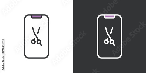 シンプルな美容院のスマホ予約アイコン