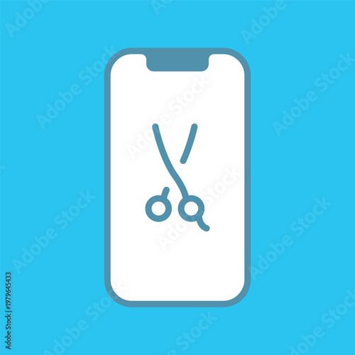 シンプルな美容院のスマホ予約アイコン