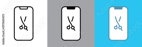 シンプルな美容院のスマホ予約アイコン