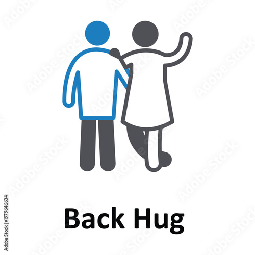 Back Hug Vector icon which can easily modify or edit