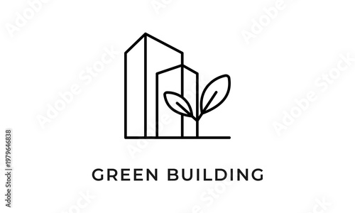 Green Building vector icon isolated on white background