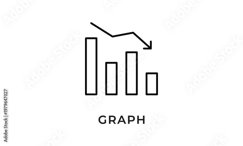 Graph  vector icon isolated on white background