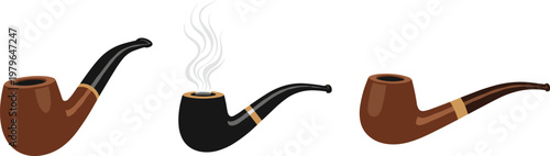 Classic Smoking Pipe Set with Various Designs and Detailed Finishes for Enthusiasts
