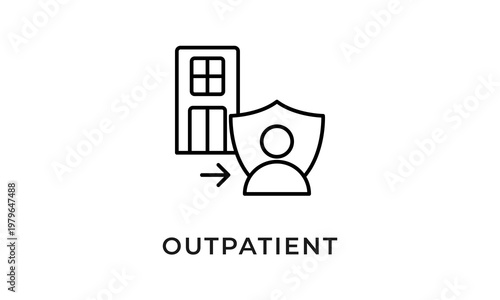Outpatient vector icon isolated on white background