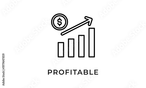 Profitable vector icon isolated on white background