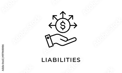 Liabilities vector icon isolated on white background