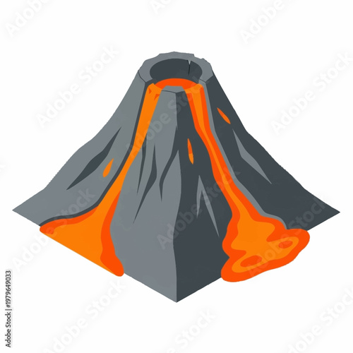 Illustration of an erupting volcano.