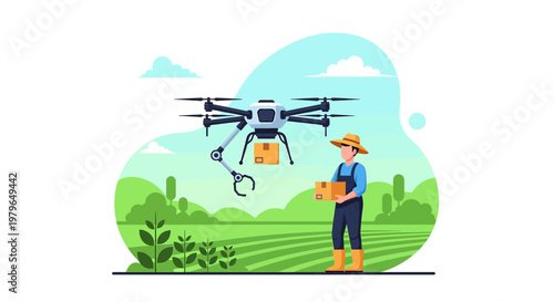 Futuristic farming technologies, autonomous drone delivery services for agricultural goods delivery