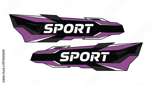 Car side stripe graphic sticker vector set, sporty racing decals and tuning graphics for vehicle wrap, auto styling, and motorsport design