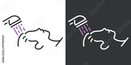 シンプルな美容院のシャンプーアイコン