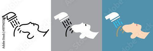 シンプルな美容院のシャンプーアイコン