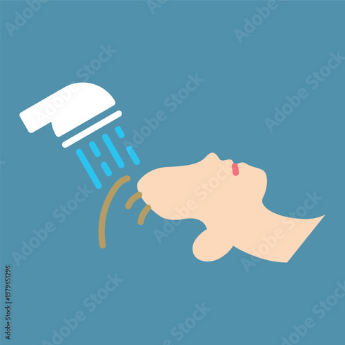 シンプルな美容院のシャンプーアイコン