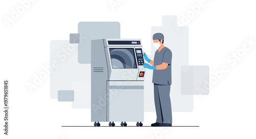 Medical Professional Operating Advanced Sterilization Equipment in Hospital Setting