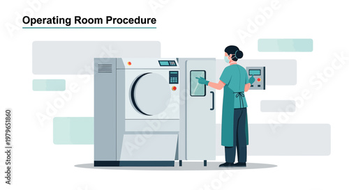Medical Professional Operating Sterilization Equipment in Operating Room