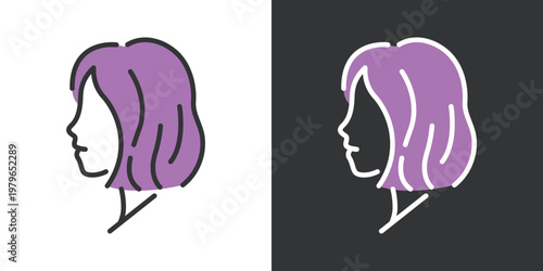 シンプルなミドルヘアのヘアサロンアイコン