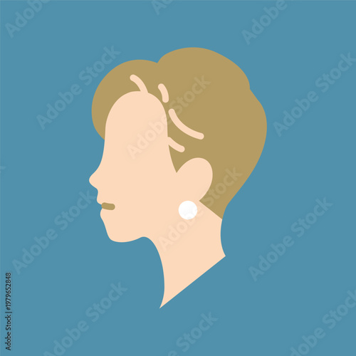 シンプルなショートヘアの女性アイコン