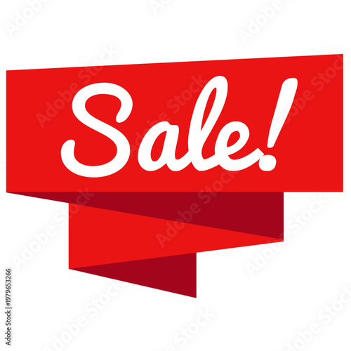 Red Sale Ribbon Banner - Perfect for Announcing Discounts and Promotions