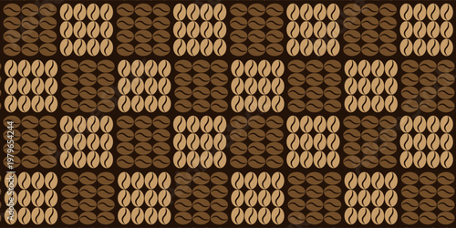 Seamless coffee bean pattern for coffee shop backgrounds, cafe decorations, dining venues and culinary events. for a coffee-themed greeting card