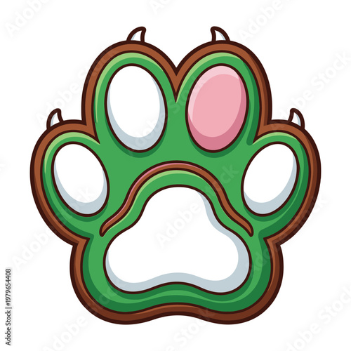Green dog paw print decoration for Christmas or pet lovers