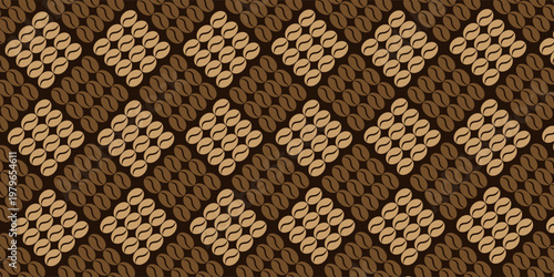 Seamless coffee bean pattern for coffee shop backgrounds, cafe decorations, dining venues and culinary events. for a coffee-themed greeting card