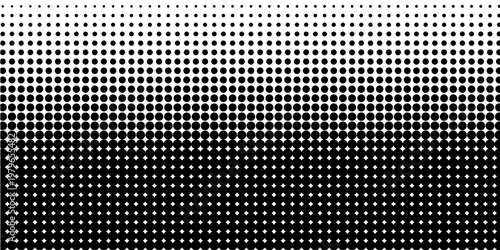 Set of halftone dots gradient pattern texture isolated on white background. Straight dotted spots using halftone circle dot raster texture. Vector blot half tone collection.