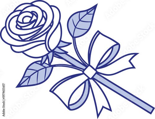 Rose National Flower Botanical. Elegant Rose Flower Study. Rose Blossom Floral Illustration. National Flower Rose Design. Classic Rose Flower Drawing art. Rose Stem and Bloom Art. Rose Garden Flower