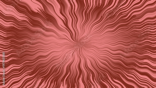 Abstract optical illusion background with reddish pink flowing wavy curved lines, hypnotic vortex motion, and vibrant geometric decorative layout
