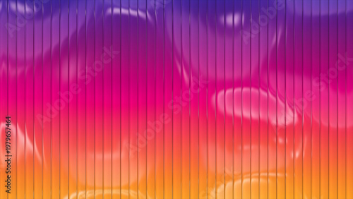 Foto Striking digital abstract background featuring ribbed glass-like fractal distortion with vivid neon gradients