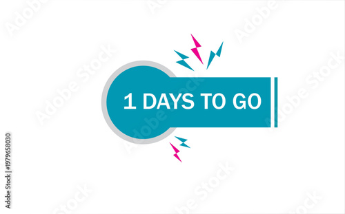 One day's to go countdown icon, professional vector illustration of a limited time offer and deadline reminder.creative symbol for flash sales, last minute deals, and urgent marketing.
