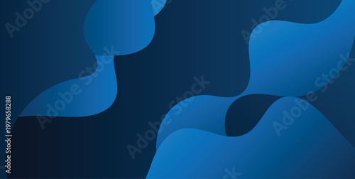 Abstract Blue Gradient Fluid Shape Background