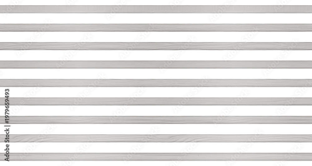 Fototapeta premium SEAMLESS pattern of light gray wooden slat panel, isolated on transparent background. Decorative accent wall, space divider or fence design. 