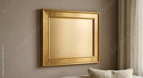 Classic Ornate Gold Frame Mirror Mockup in Elegant Room