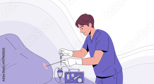 Nurse Administering Injection to Patient in Medical Procedure